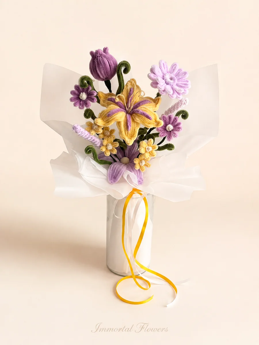Bouquet violet et jaune